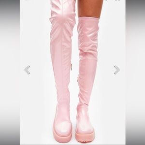 Euro Platform Latex Boots